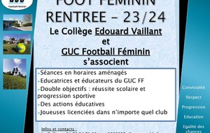 Le collège Edouart Vaillant et le GUC FF s'associent !